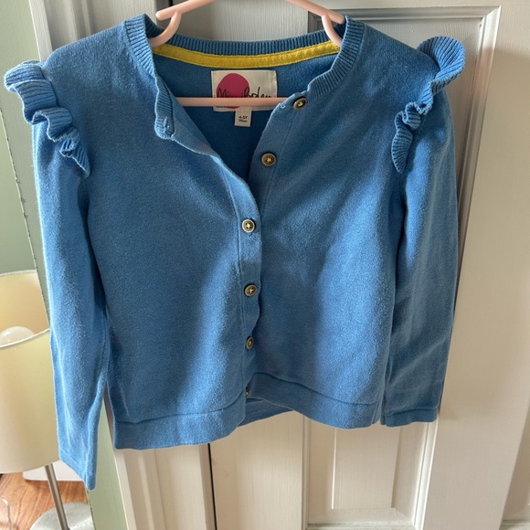 Mini Boden Blue Ruffle Cardigan - Picture 1 of 6